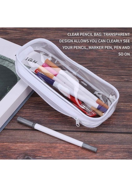 4 Adet Şeffaf Pvc Fermuarlı Kalem Kutusu, Büyük Kapasiteli Kalem Çantası, Fermuarlı Makyaj Çantası, Okul Ofis Kırtasiye Malzemeleri Için (Beyaz) (Yurt Dışından) indirimleri