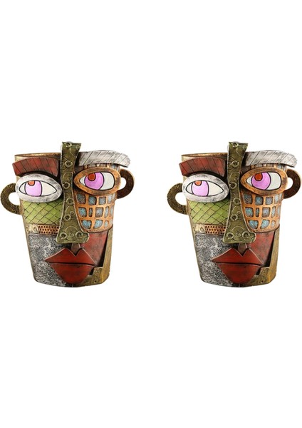 El Yapımı Brutalist Soyut Güzellik Yüz Saksısı Büyük Iç Mekan Çiçek Saksısı Yeşil Bitki Saksısı Kabı (Yurt Dışından)