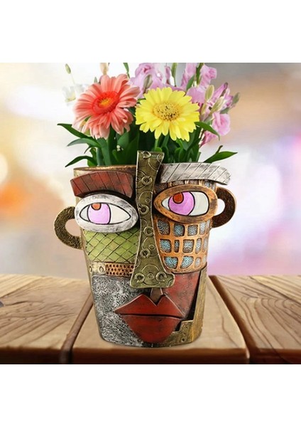 El Yapımı Brutalist Soyut Güzellik Yüz Saksısı Büyük Iç Mekan Çiçek Saksısı Yeşil Bitki Saksısı Kabı (Yurt Dışından) modelleri