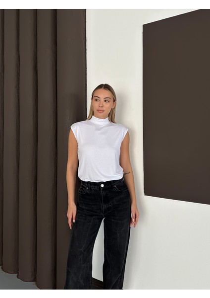 Kadın Sıfır Kol Boğazlı Body 2'li Set