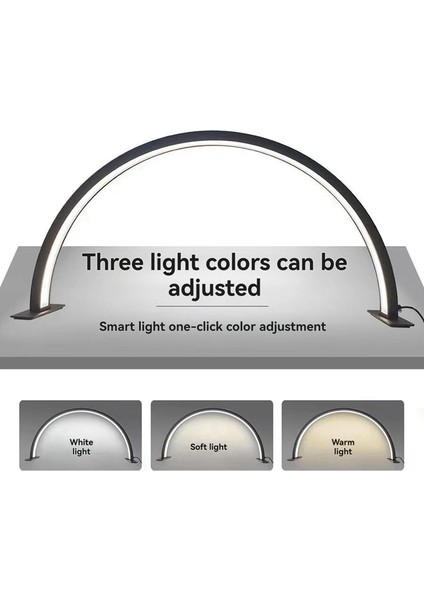Yarım Ay Tırnak Masası Lambası Güzellik Salonu Çalışma Işığı 3 Renk Sıcaklığı 2700K-6500K Tırnak, Kirpik, Dövme Için Siyah Abd Fişi (Yurt Dışından) indirimleri