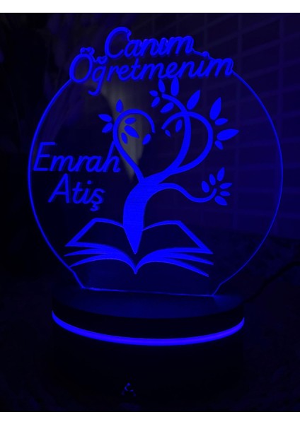 Kişiye Özel “canım Öğretmenim” LED Lamba – Öğretmenler Günü Hediyesi, Isim Yazılı, Rgb Işıklı fiyatları