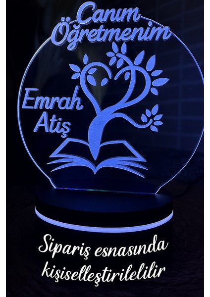 Kişiye Özel “canım Öğretmenim” LED Lamba – Öğretmenler Günü Hediyesi, Isim Yazılı, Rgb Işıklı indirimleri