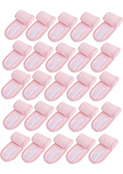 30 Paket Spa Saç Bandı Estetisyen Saç Sarmalayıcı Kadınlar Için Ayarlanabilir Makyaj Spor Duş Havlusu Pembe (Yurt Dışından)