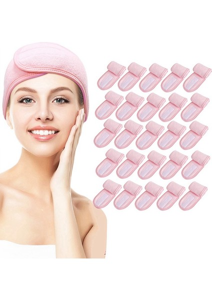 30 Paket Spa Saç Bandı Estetisyen Saç Sarmalayıcı Kadınlar Için Ayarlanabilir Makyaj Spor Duş Havlusu Pembe (Yurt Dışından) fiyatları
