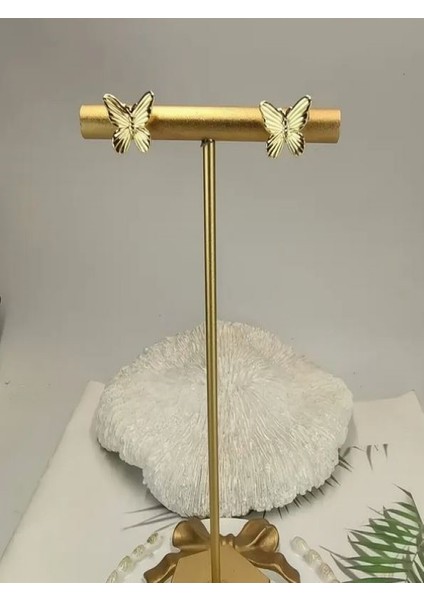 Altın Rengi Kelebek KÜPE-14K Altın Kaplama modelleri