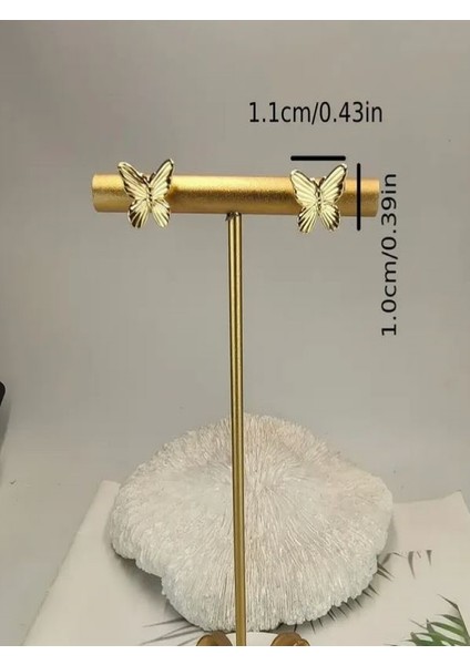 Altın Rengi Kelebek KÜPE-14K Altın Kaplama fırsatları