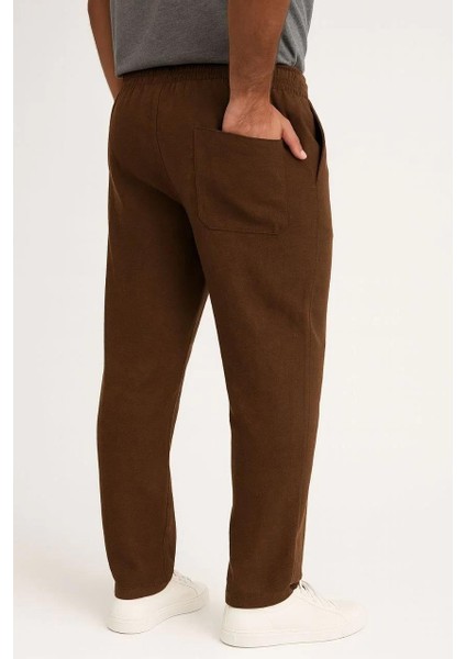 Erkek Keten Pantolon – Cepli, Beli Lastikli ve Bağcıklı, Nefes Alan Rahat Kalıp, Yazlık ve Baharlık Günlük Giyim, Şık & Konforlu Boru Paça Model - Kahverengi fırsatları