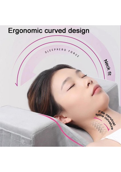 Kirpik Uzatma Için Kirpik Boyun Yastığı Ergonomik Kirpik Yastığı Hafızalı Köpük Kirpik Yastığı + Yan Cepli Ergonomik Eğri Gri (Yurt Dışından) fırsatları