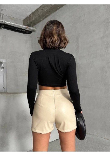 Tokalı Deri Şort H24444 modelleri