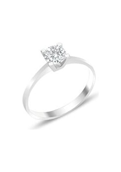 Gümüş Rodyumlu Pırlanta Montürlü Tektaş Yüzük SGTL12371RODAJ fiyatları