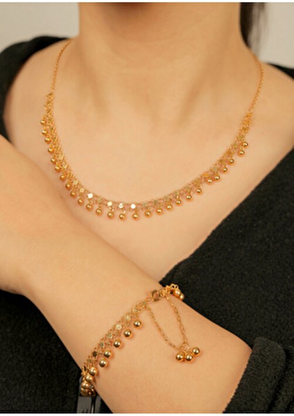 Altın Kişniş Set 14 Ayar El İşçiliği ile Şık Tasarım Kadın Takımı fiyatları