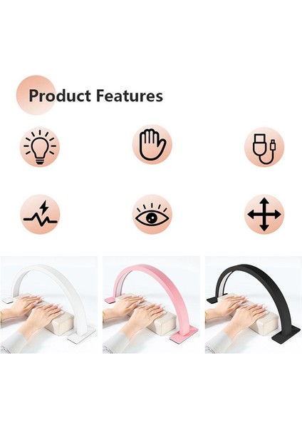 Yarım Ay Tırnak Masası Lambası Güzellik Salonu Çalışma Işığı 3 Renk Sıcaklığı 2700K-6500K Tırnak, Kirpik ve Dövme Için Pembe Ingiltere Fişi (Yurt Dışından) modelleri