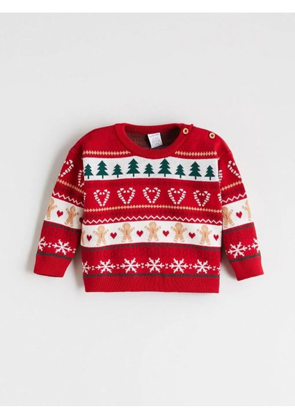 Bisiklet Yaka Yılbaşı Temalı Kız Bebek Kazak ve Tayt (W5) fiyatları