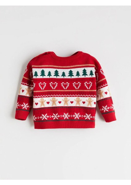 Bisiklet Yaka Yılbaşı Temalı Kız Bebek Kazak ve Tayt (W5) fırsatları