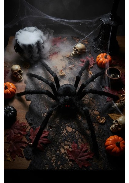 Halloween Siyah Tüylü Örümcek Küçük