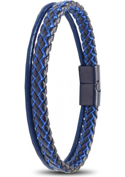 Mavi Renk Çoklu Deri Bileklik 9593B5D2