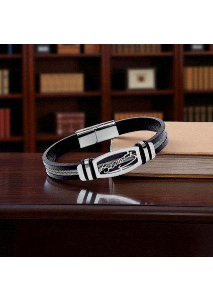Atatürk Imzalı Çelik Halatlı Erkek Deri Bileklik 9594B17D2 modelleri