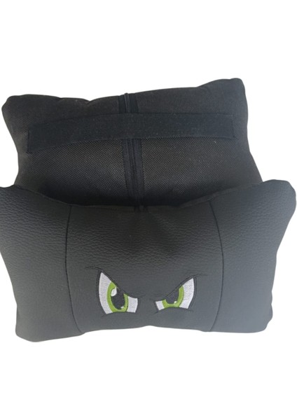 Yeşil Göz Nakışlı Ortopedik Tüm Araçlara Uyumlu Oto Boyun Yastık