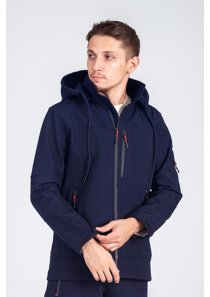 Suya Dayanıklı Slim Fit Softshell Kapüşonlu Erkek Mont