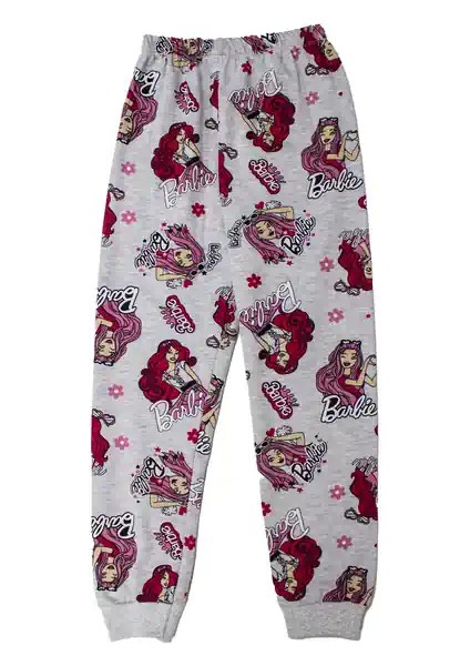 Gri ve Pembe Renk Barbıe Bebekli Pijama Takımı modelleri