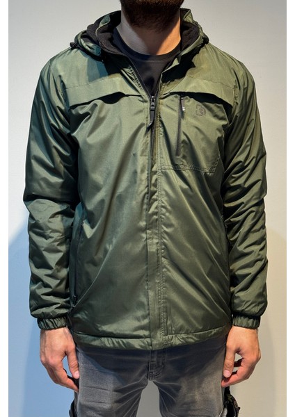 Erkek Kapüşonlu Cep Detaylı Içi Polar Kışlık Mont 2540 Haki fiyatları