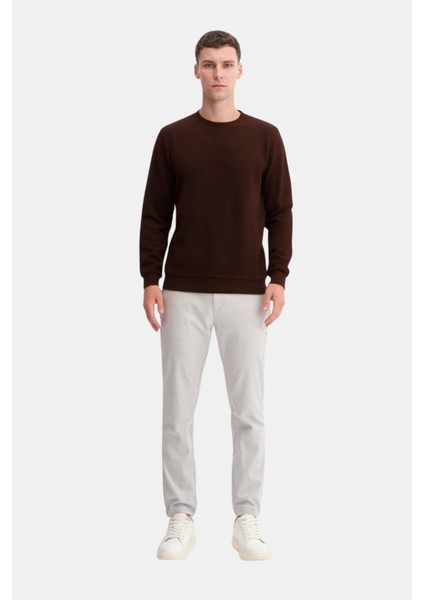 Siyah Erkek Slim Fit Pamuk Karışımlı Selanik Örgü Sweatshirt fiyatları