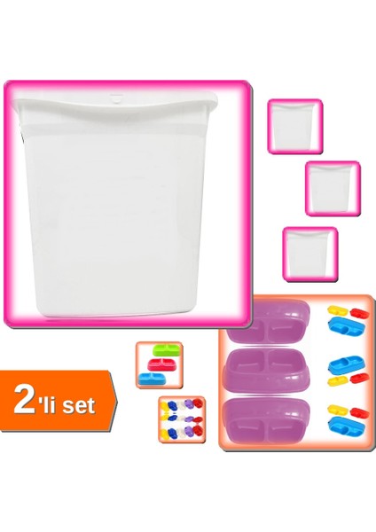 Kedi - Köpek Kuru Mama Kabı 6 Lt + Mini Mama Kabı - 2li Set Gönderimi - D4E5F6