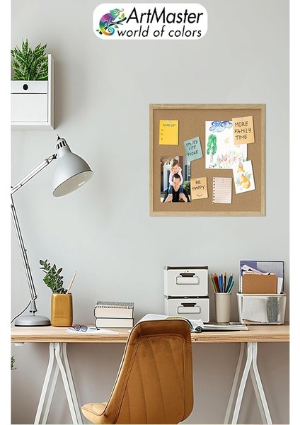 Mantar Pano Ahşap Çerçeve Duvara Monte 60X90 cm 1 Adet Harita Çivisi Hediyeli Dekorasyon Mantar Çerçeve Evde Okulda Büro modelleri