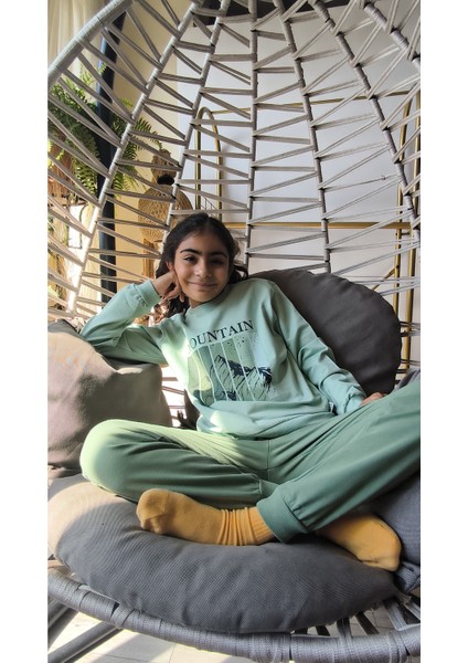 Erkek Kız Çocuk Alt Üst Takım Unisex Uzun Kollu Eşofman Rahat Spor Şık Modern Tasarım Ribanalı