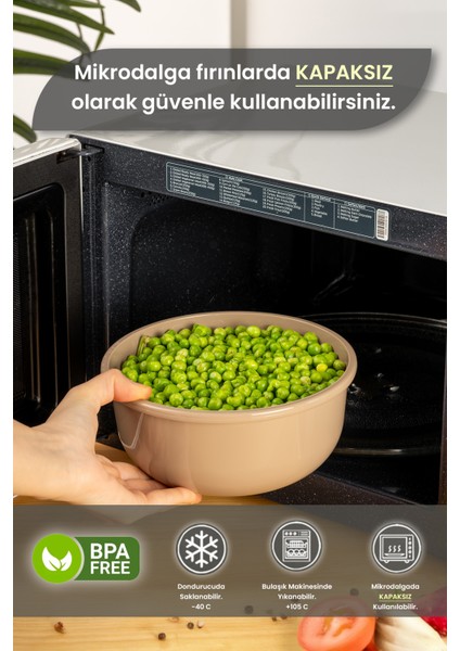 3'lü Pello Yuvarlak Saklama Kabı Seti - Mikrodalga ve Difriz Uyumlu Düzenleyici Badya 1,5-2,5-4 L fiyatları