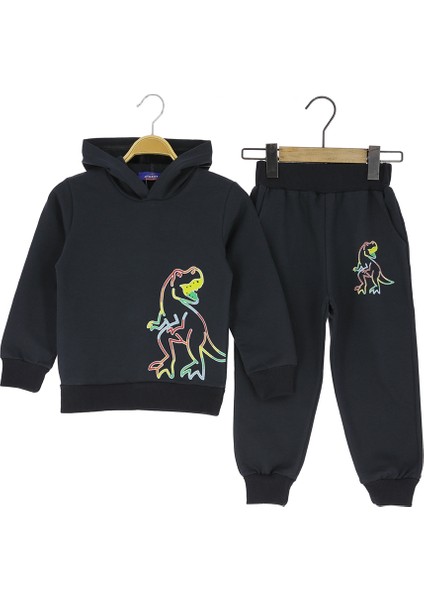 Erkek Dinozor Baskılı Alt Üst Takım 2 Ip Şardonlu
