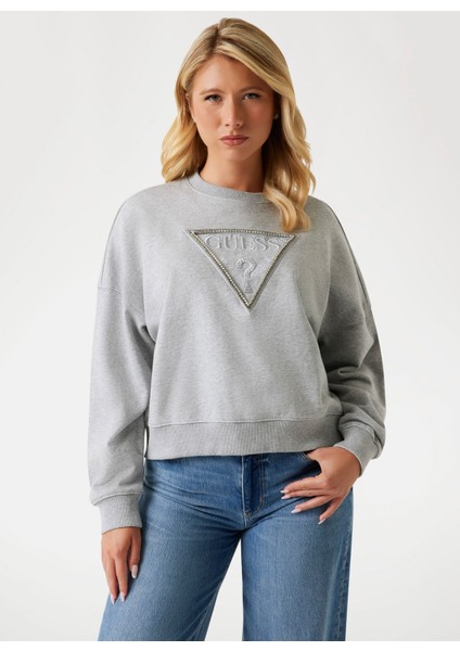 Yuvarlak Yaka Baskılı Gri Kadın Sweatshırt Rachele Kadın Sweatshirt fiyatları