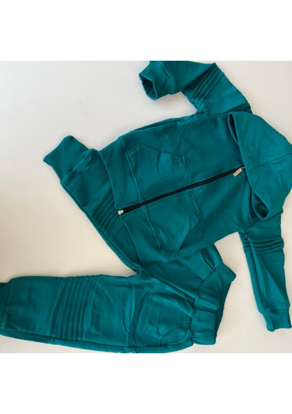ATA30594.0 Erkek Çocuk Kapüşonlu Fermuarlı 2 Iplik Yeşil Eşofman Takımı fiyatları