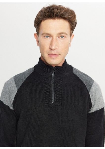 Bato Yaka Standart Siyah - Antrasit Erkek Kazak ACE049261481_SSA fırsatları