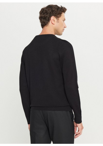 Bisiklet Yaka Standart Siyah Erkek Kazak ACE049261318_SYH indirimleri