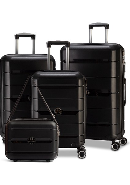 My-Pp 4'lü Tekerlekli Kırılmaz Set Valiz Polipropilen Süper Esnek Kırılmaz Tekerlekli Valiz Bavul Seyaha Valiz Seti