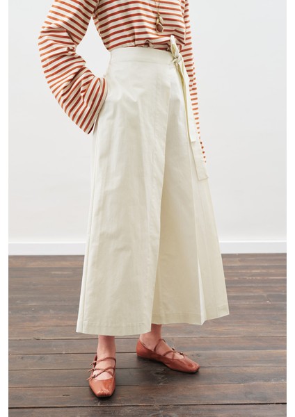 Etek Görünümlü Pantolon Ekru