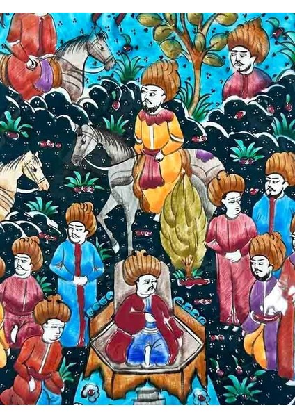 El Yapımı Minyatürlü Iznik Çini Tabak – Hükümdarın Divanı fiyatları