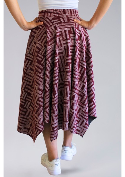 Mevsimlik Bohem Etek- Mevsimlik Ecrin Kumaş Asimetrik Yıldız Model Kadın Etek fırsatları