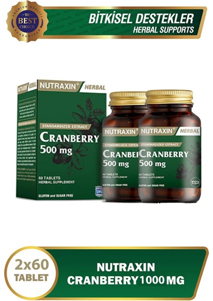 Asfstore Nutraxin Cranberry 60 Tablet 2 Adet
