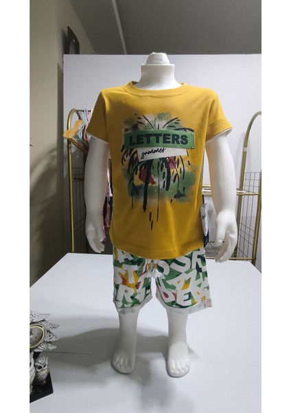 Çocuk Unisex Kız Erkek Şortlu Alt Üst Takım Kreş %100 Pamuk Rahat Tarz Tasarım Premium fiyatları