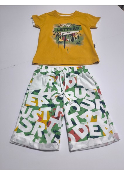 Çocuk Unisex Kız Erkek Şortlu Alt Üst Takım Kreş %100 Pamuk Rahat Tarz Tasarım Premium indirimleri