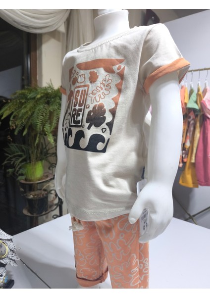 Çocuk Unisex Kız Erkek Şortlu Alt Üst Takım Kreş %100 Pamuk Rahat Tarz Tasarım Premium fırsatları