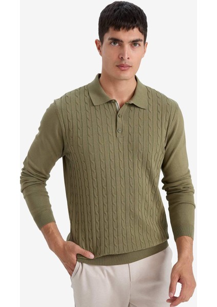 Standart Fit Polo Yaka Triko Kazak G2455AX25AU fırsatları