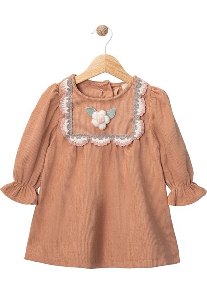 444013 Kız Çocuk Vintage Blossom Kadife Elbise
