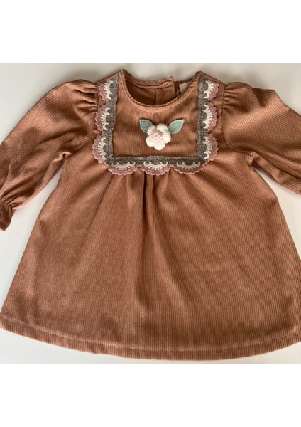 444013 Kız Çocuk Vintage Blossom Kadife Elbise modelleri