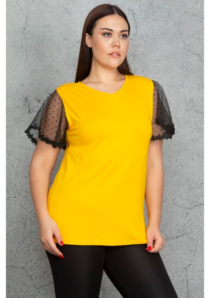 Kadın Kırmızı Dantel Detaylı Bluz 65N23383 fırsatları