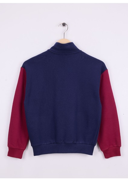 Nakışlı Kız Çocuk Lacivert - Bordo Sweatshırt 3J68C505D fiyatları