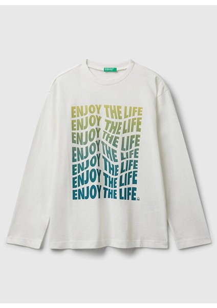 Baskılı Ekru Erkek Çocuk T-Shirt 35RYC10QQ